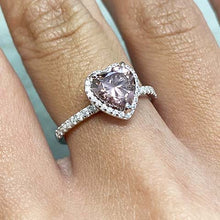 Cubic Zirconia Heart Halo 1/2 Pave Band Ring