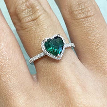 Cubic Zirconia Heart Halo 1/2 Pave Band Ring