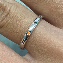 Rainbow Cubic Zirconia Station Band Ring