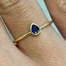 Mini Teardrop Bezel Thin Band Ring