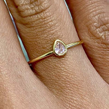 Mini Teardrop Bezel Thin Band Ring