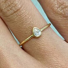 Mini Teardrop Bezel Thin Band Ring