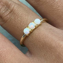 Opal Trio Thin Band Ring