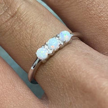 Opal Trio Thin Band Ring