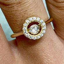 Dancing Cubic Zirconia Halo Ring