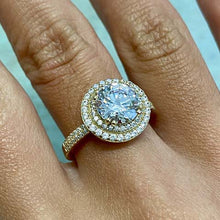 Round Double Halo Ring