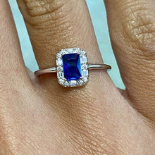 Cubic Zirconia Rectangle Halo Ring