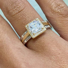 Square Halo Triple Band Ring