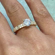 Solitaire Pave & Emerald Cut Ring