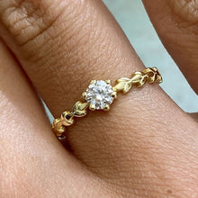 Cubic Zirconia Solitaire Vine Band Ring