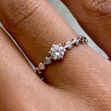 Cubic Zirconia Solitaire Vine Band Ring