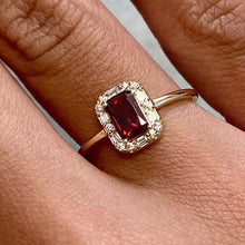 Cubic Zirconia Rectangle Halo Ring