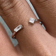 Diamond & Baguette Ends Open Ring