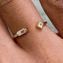 Diamond & Baguette Ends Open Ring