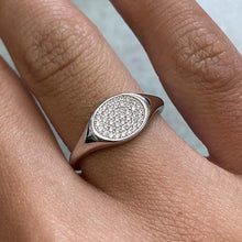 Flat Oval Pave Ring