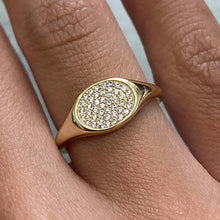 Flat Oval Pave Ring