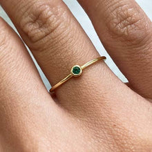 Colored Cubic Zirconia Bezel Thin Band Ring