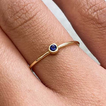 Colored Cubic Zirconia Bezel Thin Band Ring