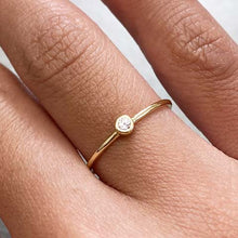 Colored Cubic Zirconia Bezel Thin Band Ring