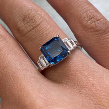 Square Stone with Baguettes Ring