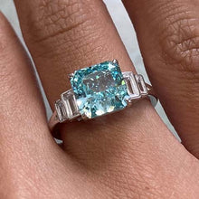 Square Stone with Baguettes Ring