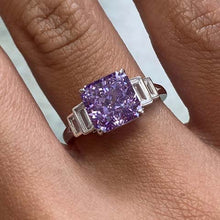 Square Stone with Baguettes Ring