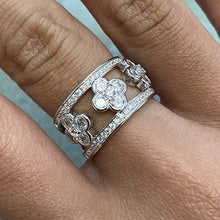 Pave Clover Trio Band Ring