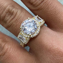 Round Emerald Stones Halo Ring