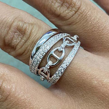 4-Row Pave & Buckle Angled Ring