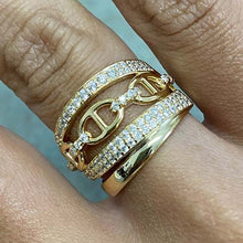 4-Row Pave & Buckle Angled Ring
