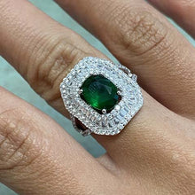 Cubic Zirconia Oval Large Double Halo Ring