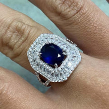 Cubic Zirconia Oval Large Double Halo Ring