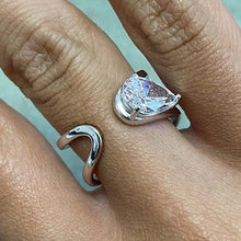 Pear Cubic Zirconia Double Open Band Ring