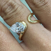Pear Cubic Zirconia Double Open Band Ring