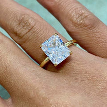 Cubic Zirconia Emerald Cut with Hidden Halo Ring