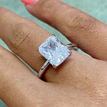 Cubic Zirconia Emerald Cut with Hidden Halo Ring