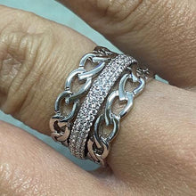 Pave Dual Chain Tri-Band Ring