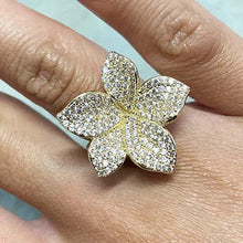 Large Pave Flower Ring