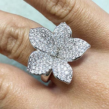 Large Pave Flower Ring