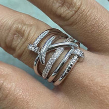 2 Nails with Center Pave Band Ring