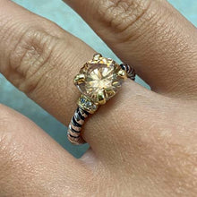 Cubic Zirconia Solitaire Rope Band Ring