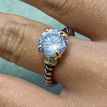 Cubic Zirconia Solitaire Rope Band Ring