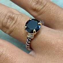 Cubic Zirconia Solitaire Rope Band Ring