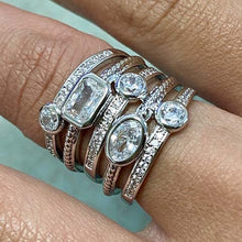 Cubic Zirconia Multi-Shape Pave Stack Ring