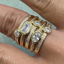 Cubic Zirconia Multi-Shape Pave Stack Ring