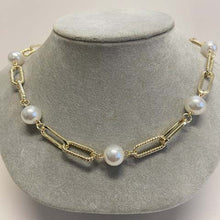 Pearl Station Paperclip Necklace