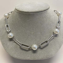 Pearl Station Paperclip Necklace