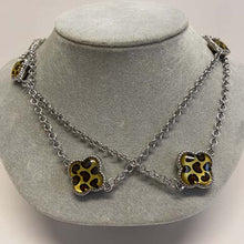 Leopard Clover Station Necklace