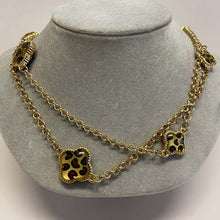 Leopard Clover Station Necklace