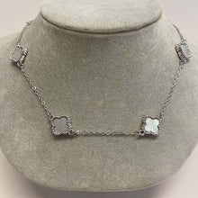 Mother of Pearl Small Clover Station Necklace